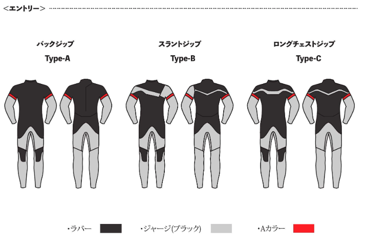GLIDZ Wetsuits CLASSIC AD バックジップ Type A 3/3m