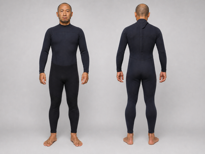Brushed Rubber Semi-Dry Fully Back Zip Wetsuit 3/3mm 