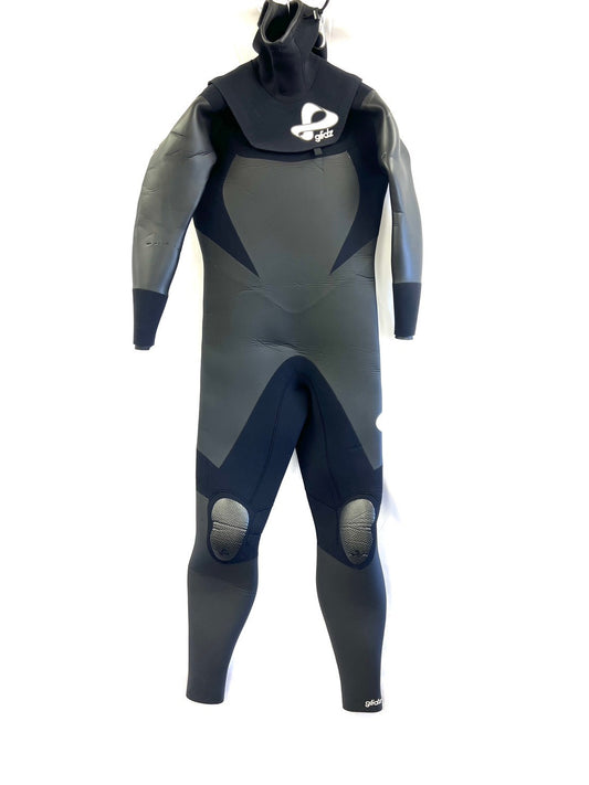 中古ウェットスーツ /5mm3mmhoodflapzipセミドライ/サイズ《メンズspecial》サーフィン専用/グライズ/secondnopp154
