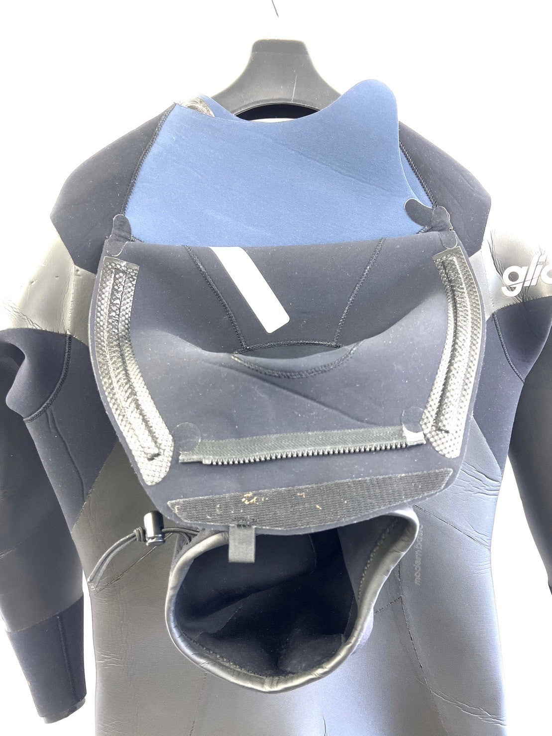 中古ウェットスーツ /5mm3mmhoodflapzipセミドライ/サイズ《メンズspecial》サーフィン専用/グライズ/secondnopp154