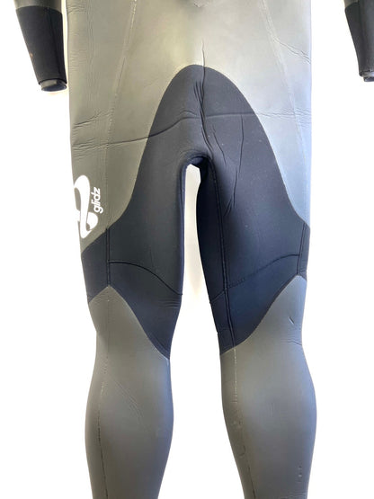 中古ウェットスーツ /5mm3mmhoodflapzipセミドライ/サイズ《メンズspecial》サーフィン専用/グライズ/secondnopp154