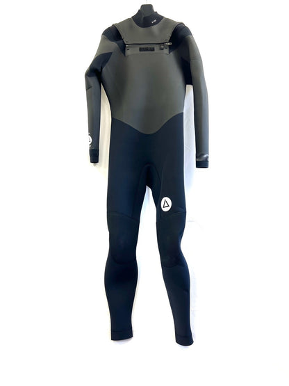 Used wetsuit / 3mm flap zip semi-dry / size {Men's MLS} surfing only / Grise / left wrist tie-dye black kudo / secondnopp150