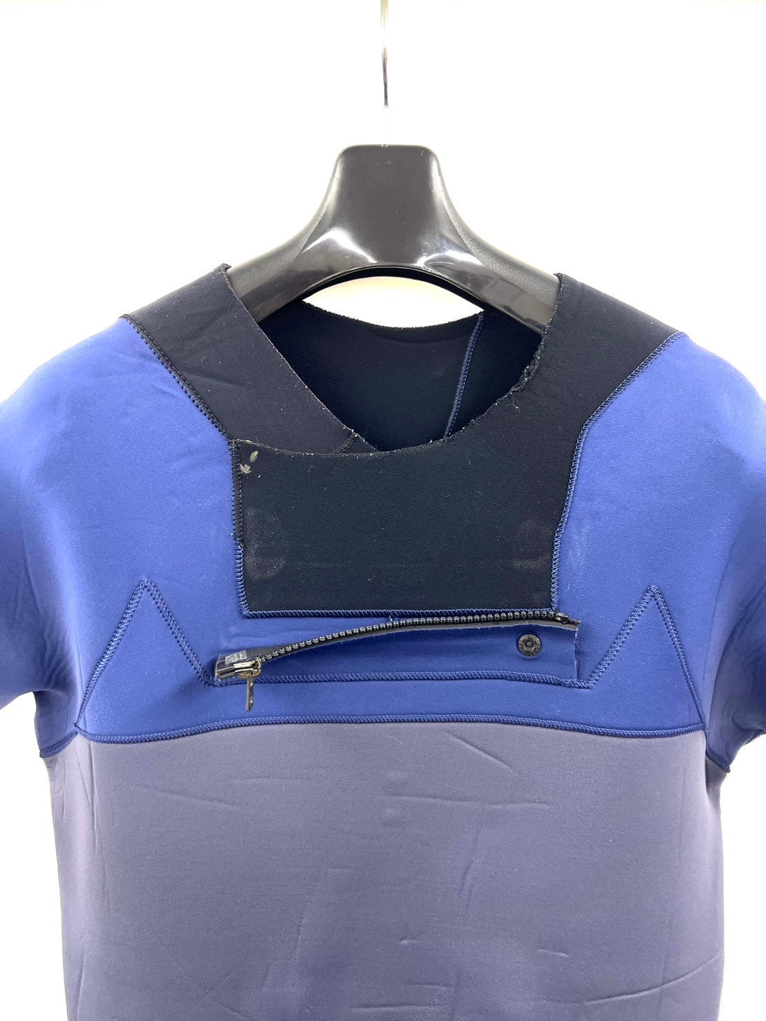 中古ウェットスーツ / 3/2mmflap zip/ puzzle /seagull/サイズ《メンズＬspcialJUNBOO》サーフィン専用/グライズ/シルバー/secondnopp163