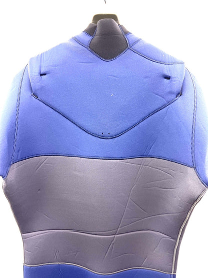 中古ウェットスーツ / 3/2mmflap zip/ puzzle /seagull/サイズ《メンズＬspcialJUNBOO》サーフィン専用/グライズ/シルバー/secondnopp163