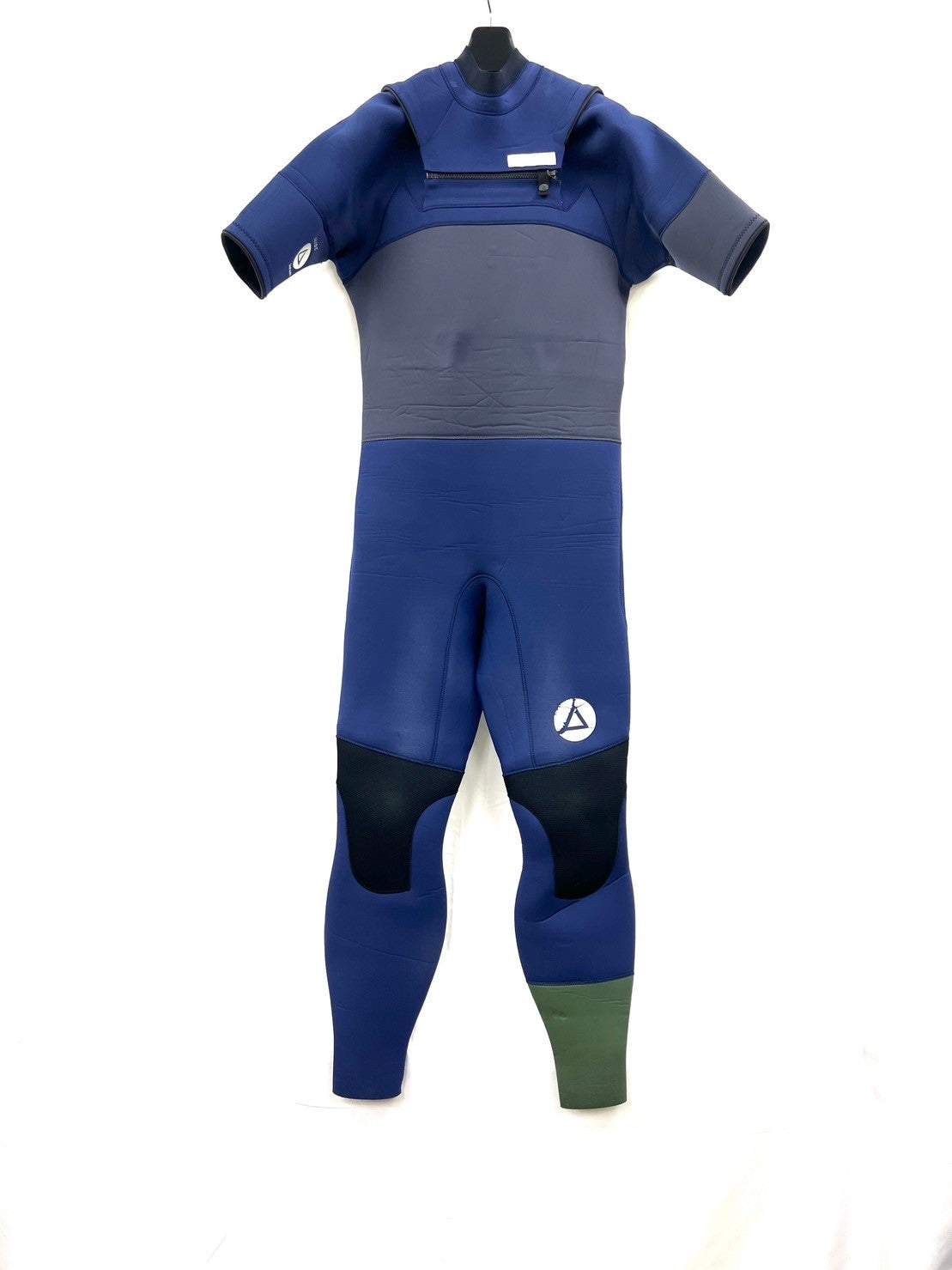 中古ウェットスーツ / 3/2mmflap zip/ puzzle /seagull/サイズ《メンズＬspcialJUNBOO》サーフィン専用/グライズ/シルバー/secondnopp163