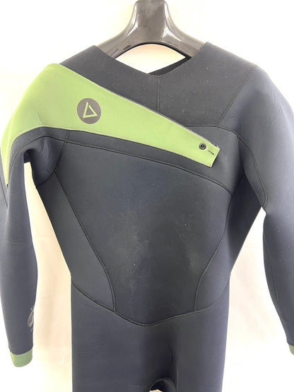 Used wetsuits / 3/2mm slant zip full suits / size {Men's MLS} surfing only / Grise / black olive kudo / secondnopp171