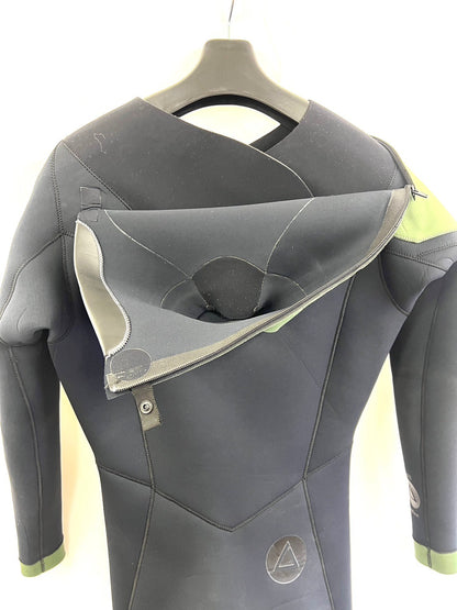 Used wetsuits / 3/2mm slant zip full suits / size {Men's MLS} surfing only / Grise / black olive kudo / secondnopp171