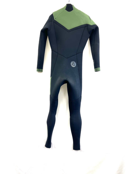 Used wetsuits / 3/2mm slant zip full suits / size {Men's MLS} surfing only / Grise / black olive kudo / secondnopp171