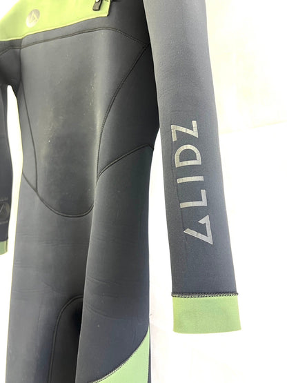 Used wetsuits / 3/2mm slant zip full suits / size {Men's MLS} surfing only / Grise / black olive kudo / secondnopp171