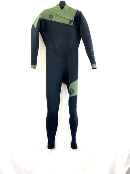 Used wetsuits / 3/2mm slant zip full suits / size {Men's MLS} surfing only / Grise / black olive kudo / secondnopp171