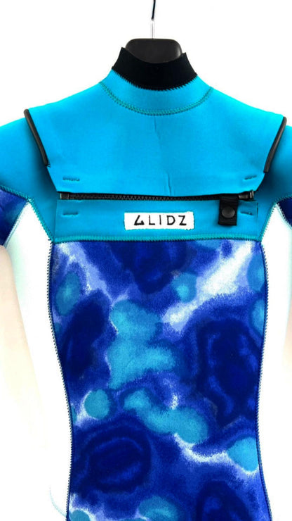 Used wetsuits / 3mm flap zip full suits / size 《kids 130》 surfing only / Grise / Tblueaquaice / secondnopp172